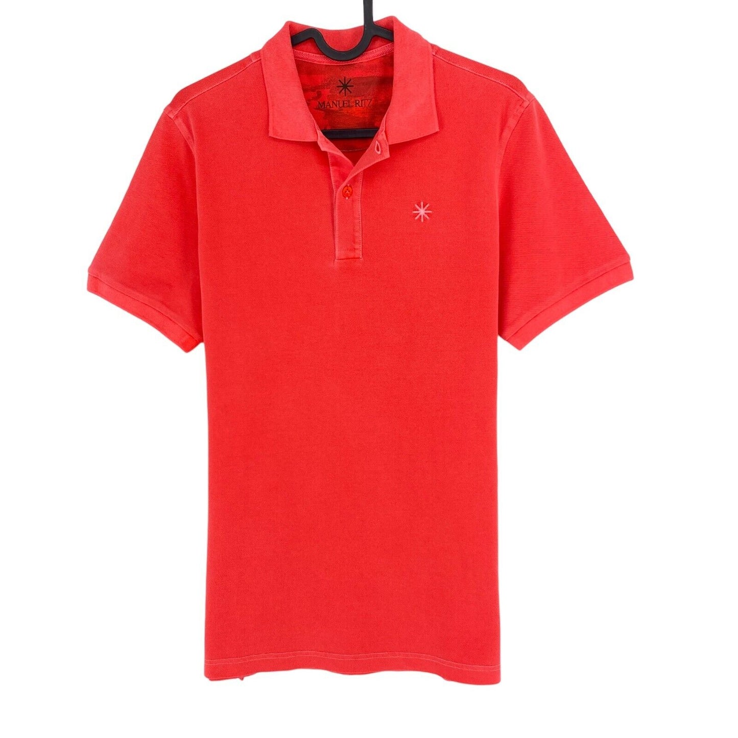 MANUEL RITZ Orange Piqué Poloshirt Größe M