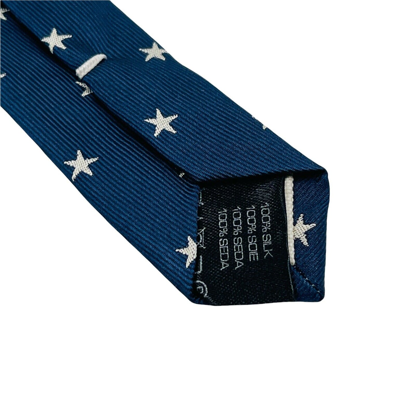 GANT Boys Kids Dark Blue Stars Print 100% Silk Hand Made Tie