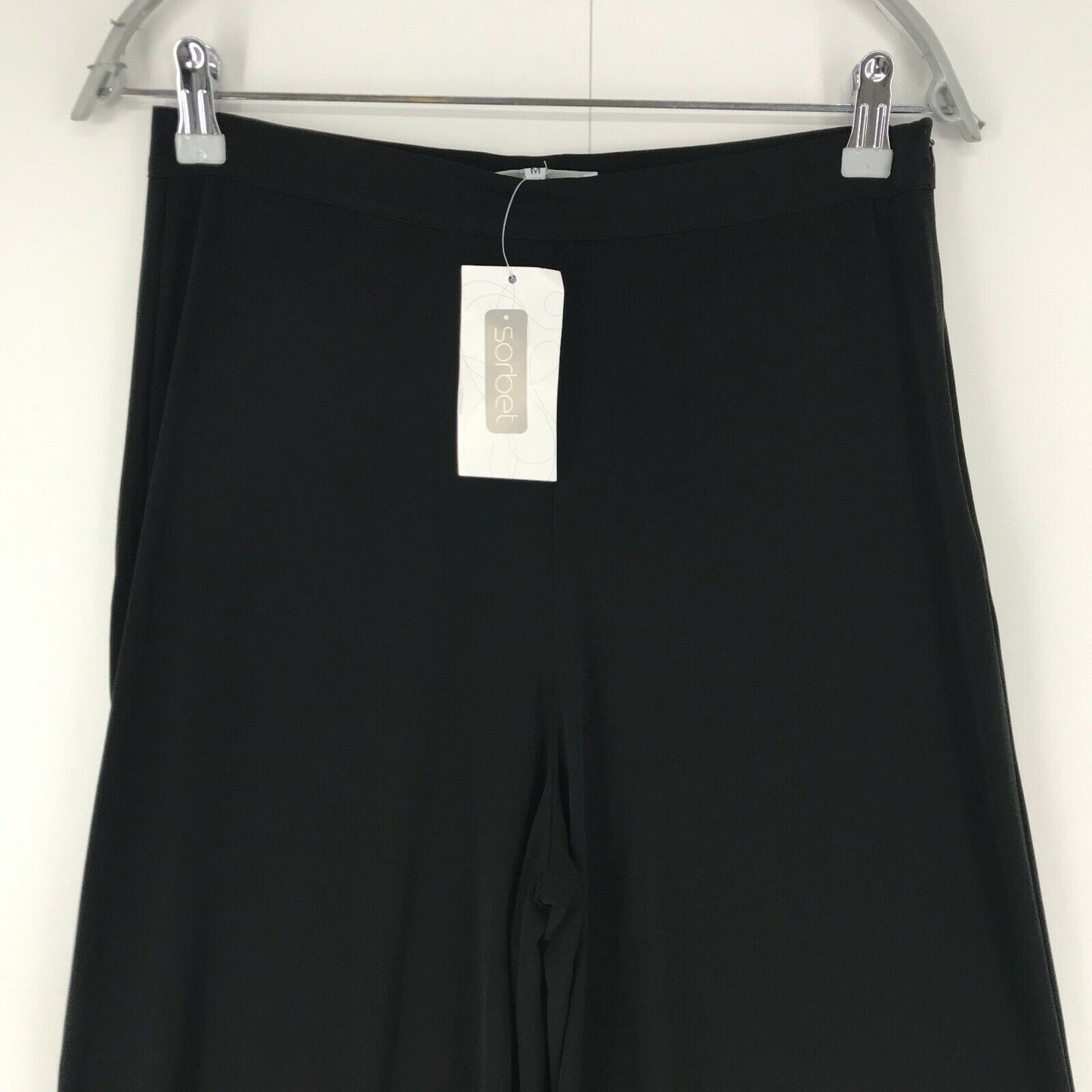 SORBET Women Black Regular Wide Leg Fit Trousers Size M W29