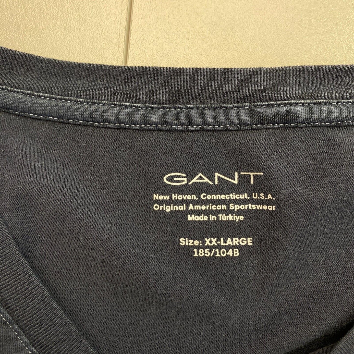 GANT Men Navy Blue Sun Faded Crew Neck Short Sleeves T-Shirt Size 2XL XXL