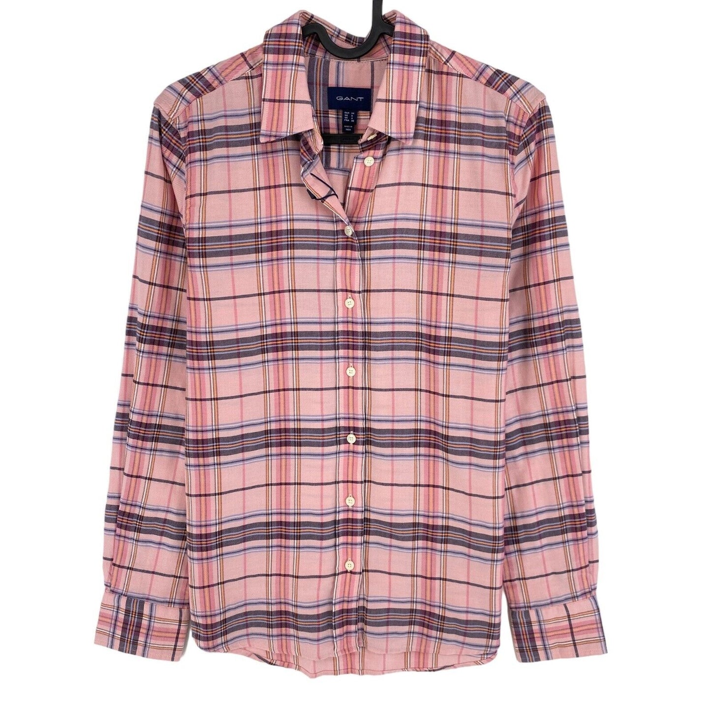 GANT Chemise en sergé à carreaux roses Taille EU 34 UK 8 US 4