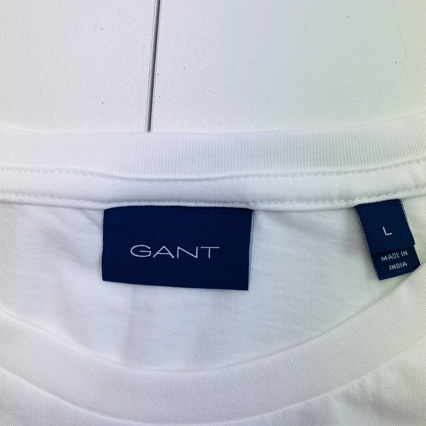 GANT Men White Original Crew Neck Short Sleeve T Shirt Size L