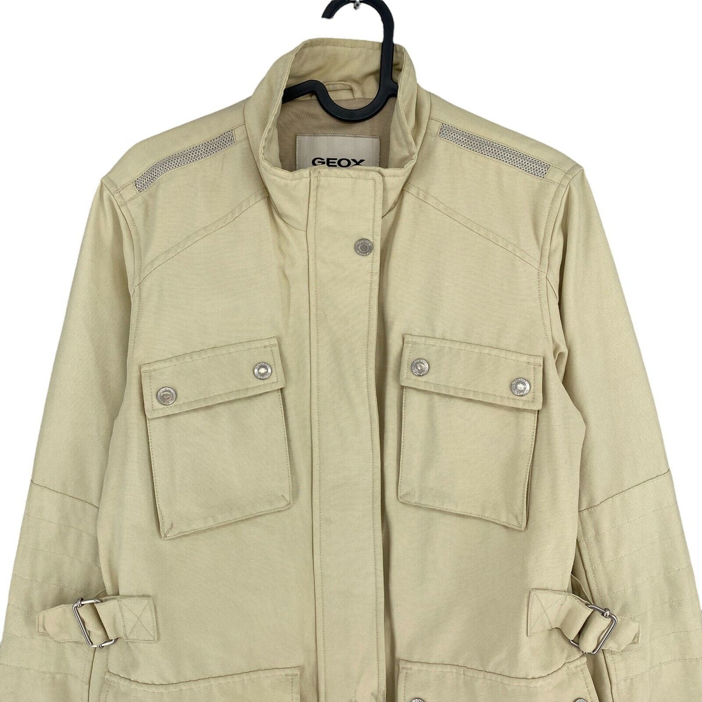 GEOX REPIRA Beige Cotton Blend Jacket Size IT 42 UK 8 US 6