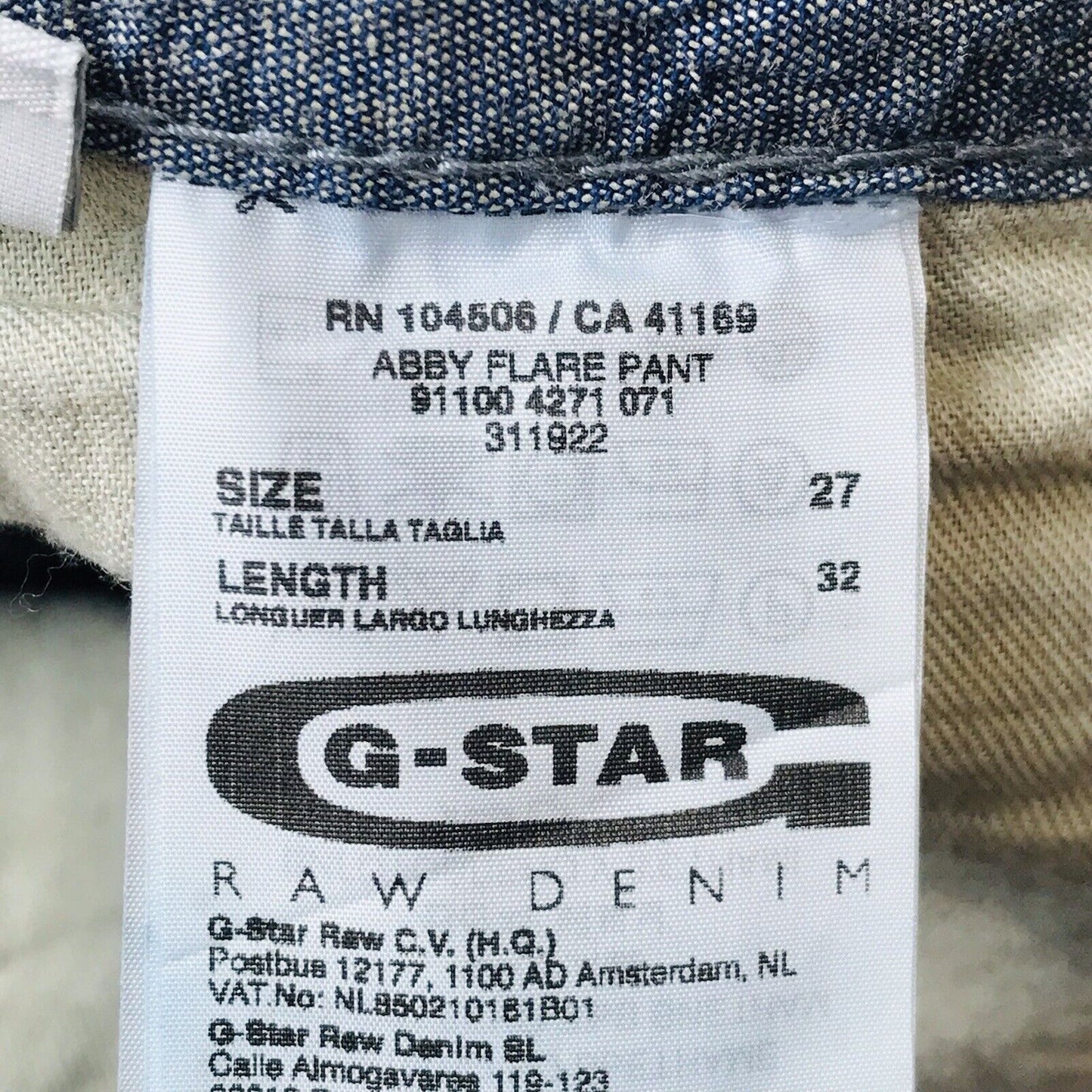 G-STAR RAW ABBY FLARE PANT Women Dark Blue Regular Flared Fit Jeans W27 L32