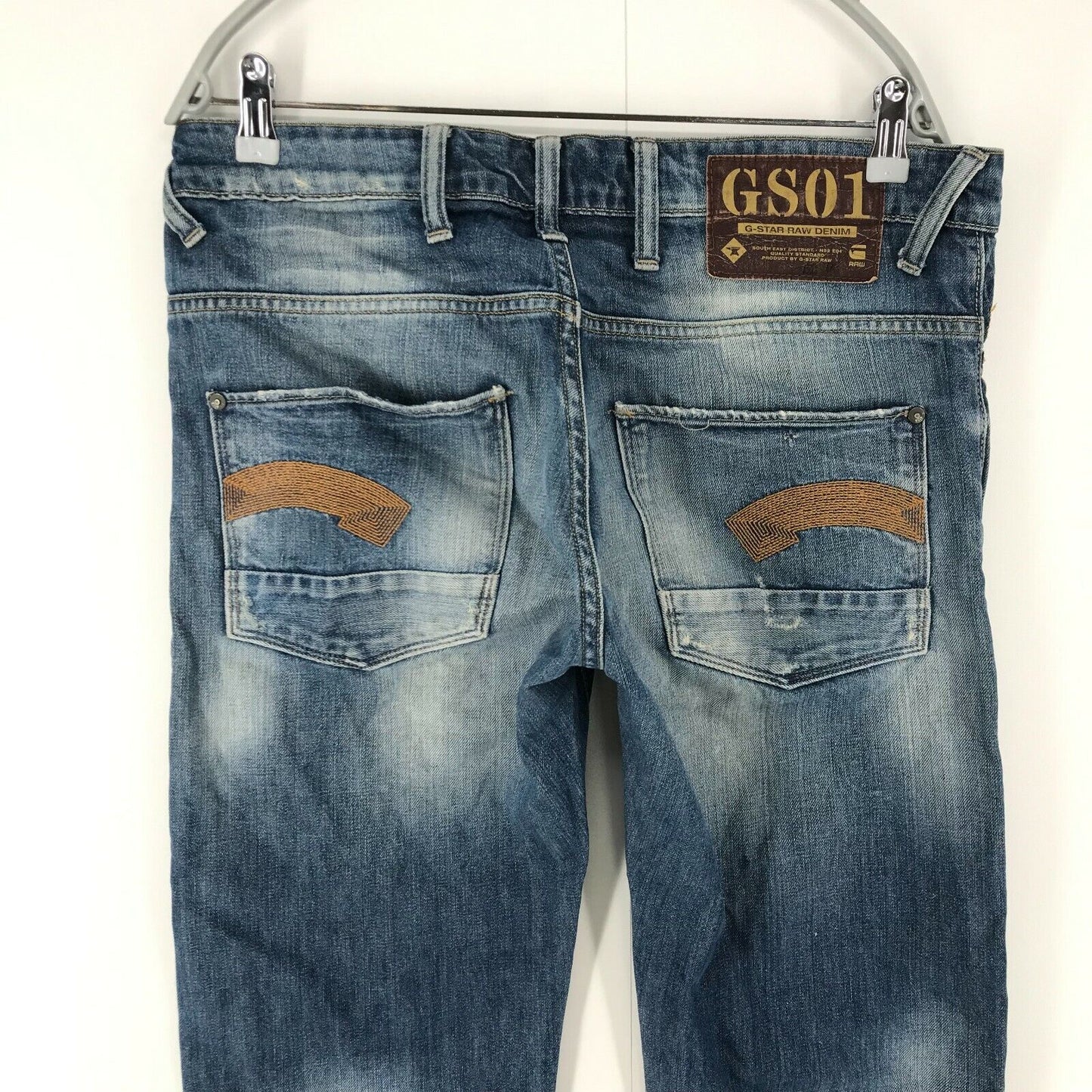 G-STAR RAW HELLER LOW Blue Regular Straight Fit Jeans W33 L34