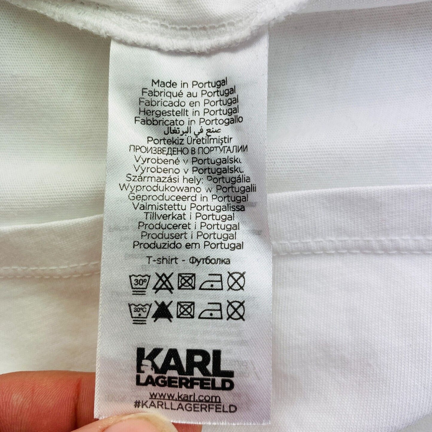 Karl Lagerfeld White Ikonik Karl Crew Neck T Shirt Size XS