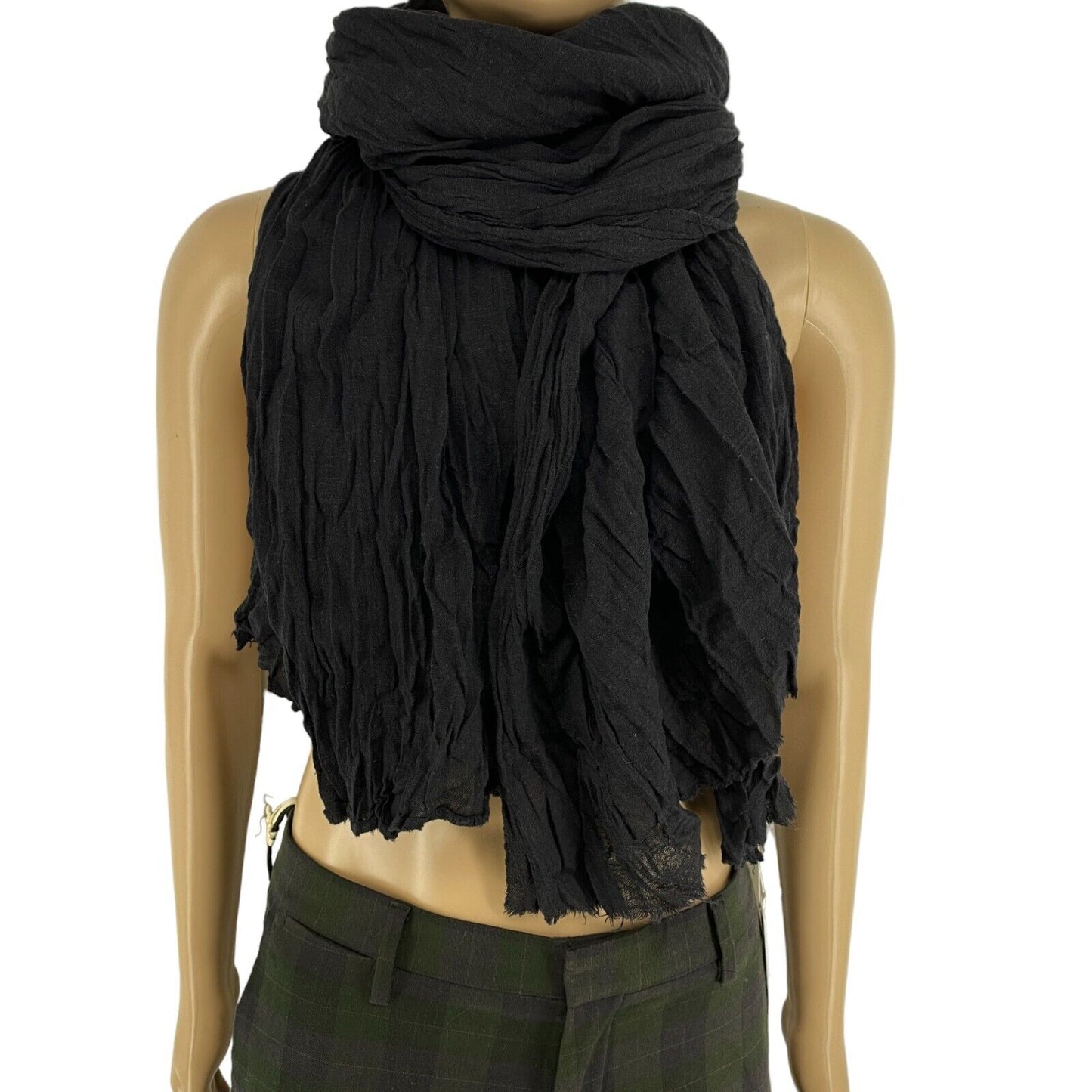 SAINT TROPEZ Black 100% Cotton Scarf Shawl