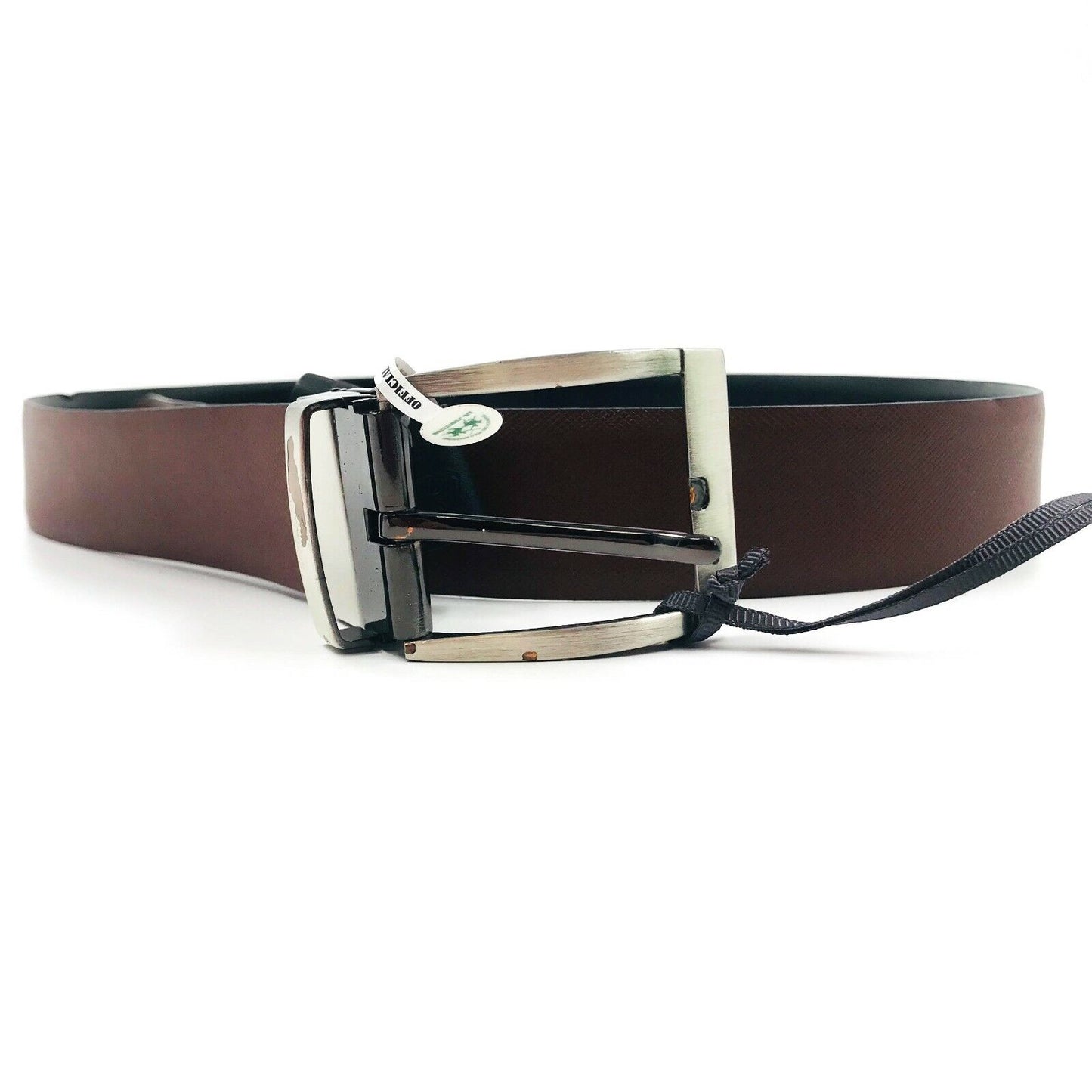 LA MARTINA Men's Brown Saffiano Leather Belt Size 90 cm 36 in.