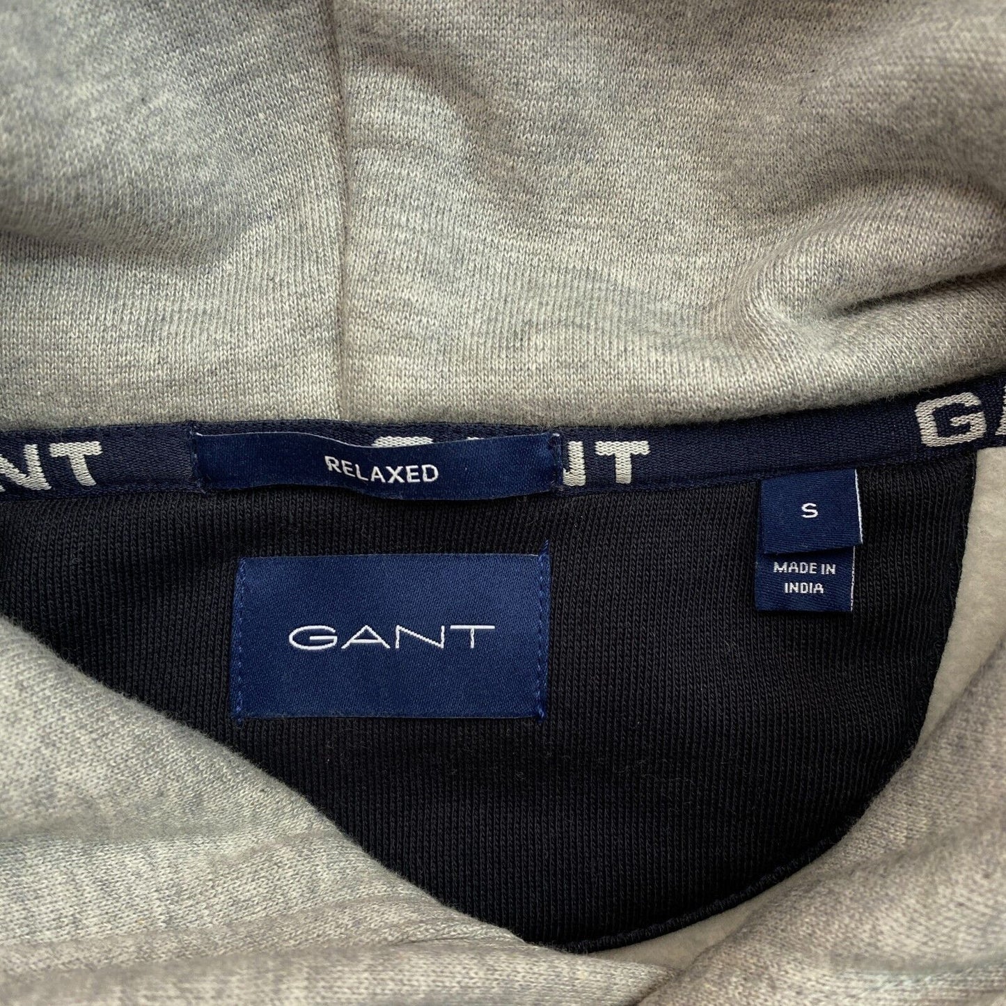 GANT Grau Retro Logo Entspannter Kapuzenpullover Pullover Größe S