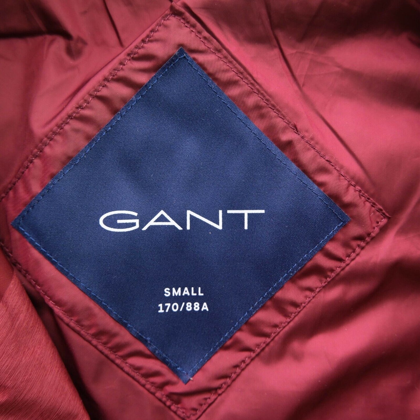 GANT Dark Red Padded Quilted Down Fill Gillet Vest Waistcoat Jacket Size S