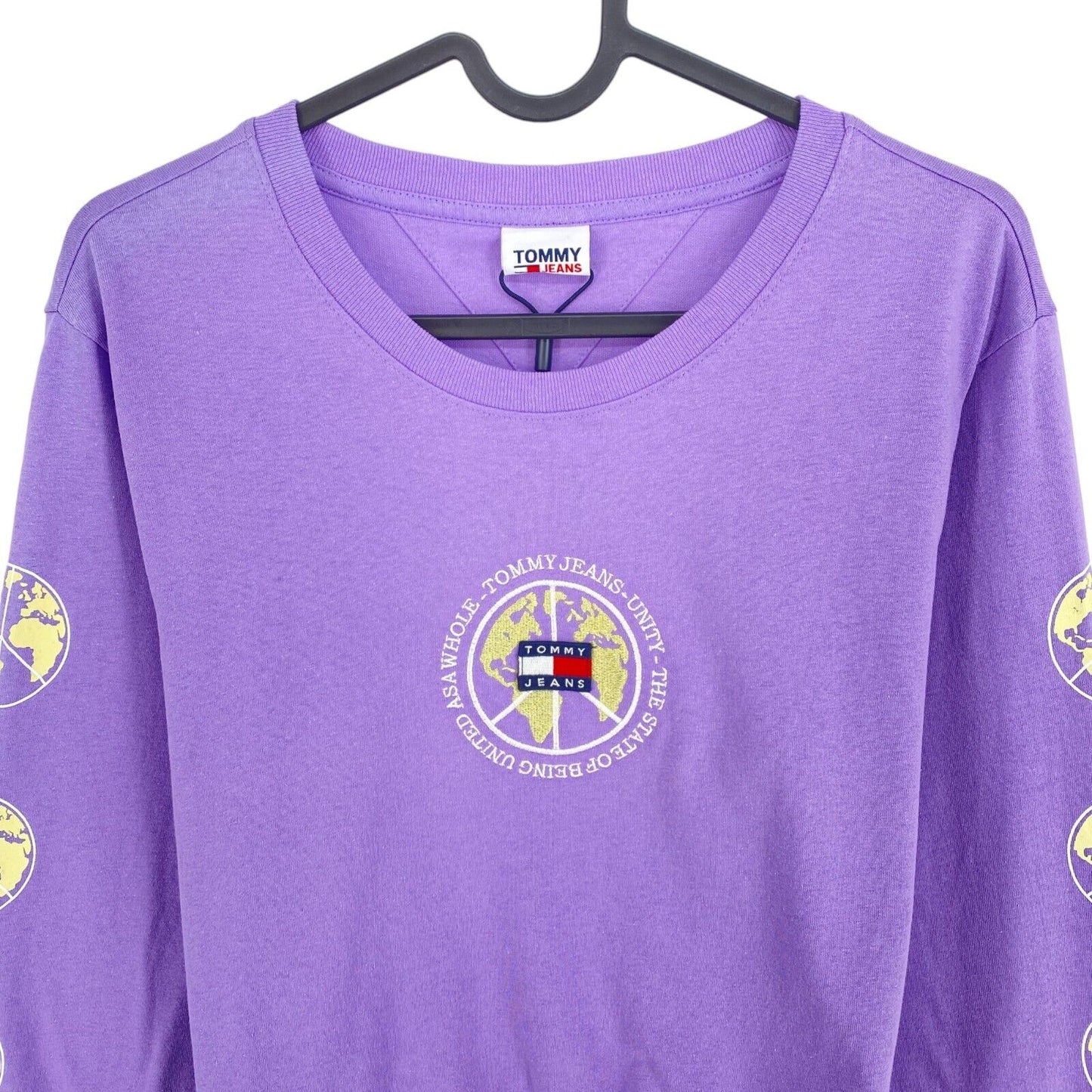 TOMMY HILFIGER Jeans Purple Crop Elastic Unitees Long Sleeves T Shirt Size XS