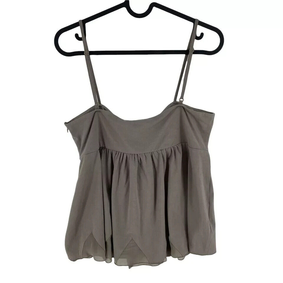 TOLLEGNO 1900 Women Grey Flared Tank Top Size IT 44 EUR 40 UK 12 US 10