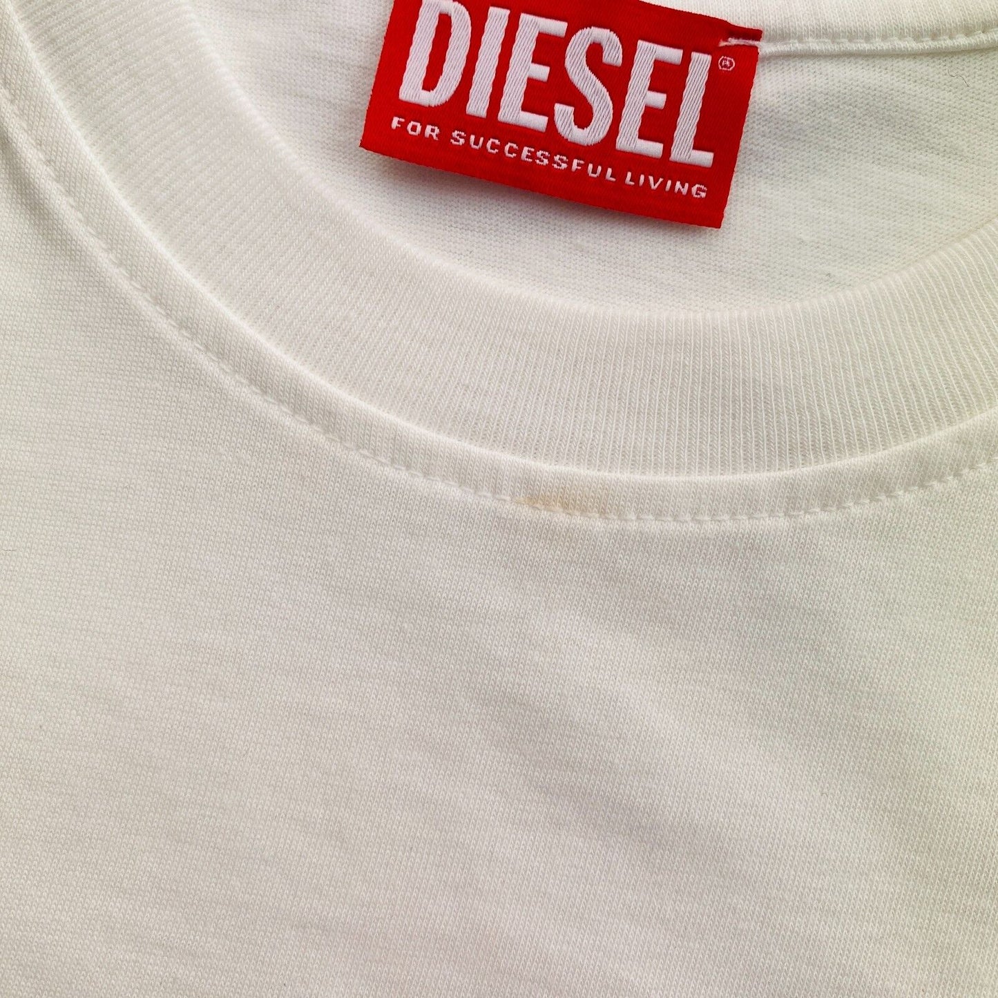 DIESEL Women White T_REG_IND Crew Neck T Shirt Size XS