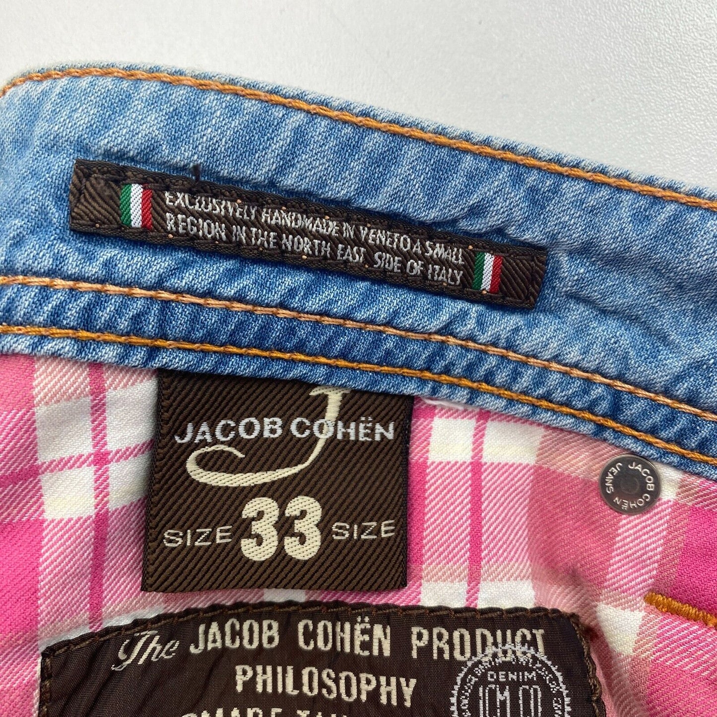 Jacob Cohen Men 620 Blue Slim Fit Jeans Pants Size W33 L36 Made In Italy