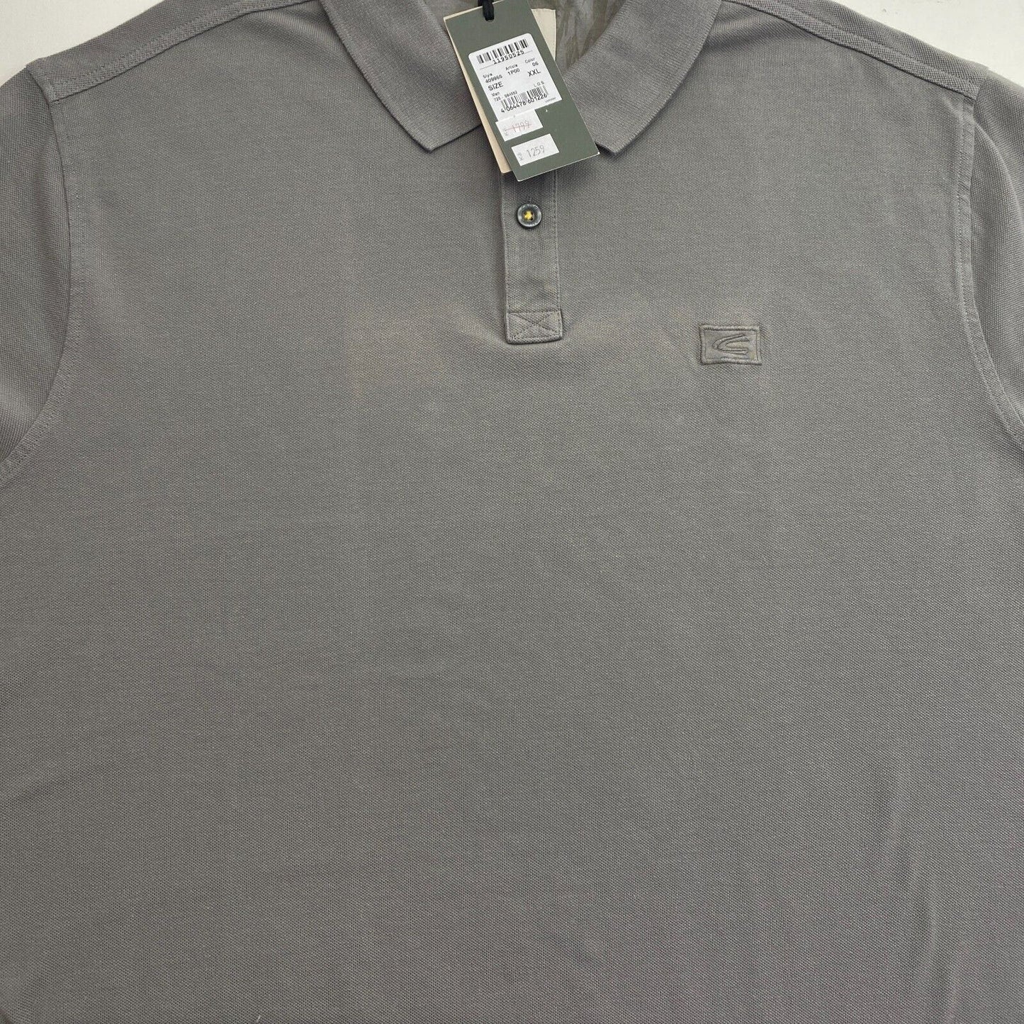 CAMEL ACTIVE Grey Green Solid Short Sleeves Polo Shirt Size 2XL XXL