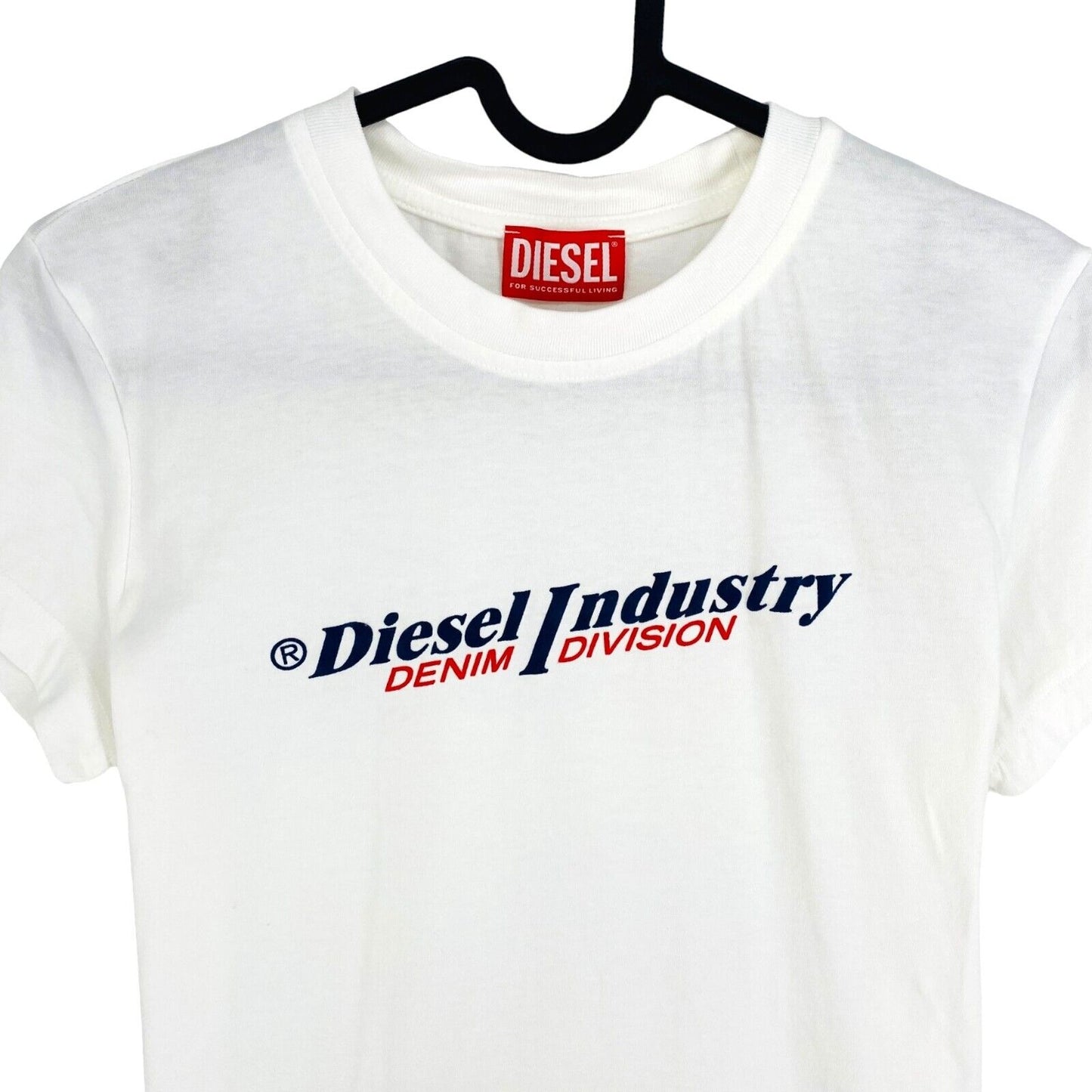 DIESEL Women White T-SLI-IND Crew Neck SS T Shirt Size M