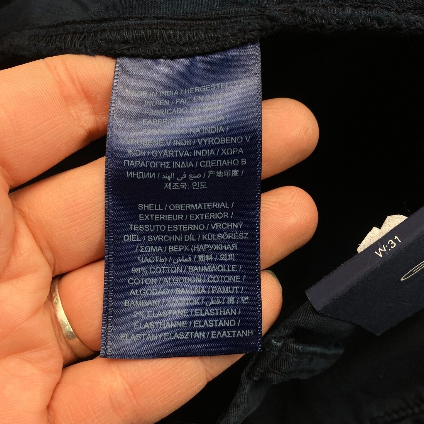 GANT Chinohose für jeden Tag, Marineblau, reguläre Passform, Größe W31 L32