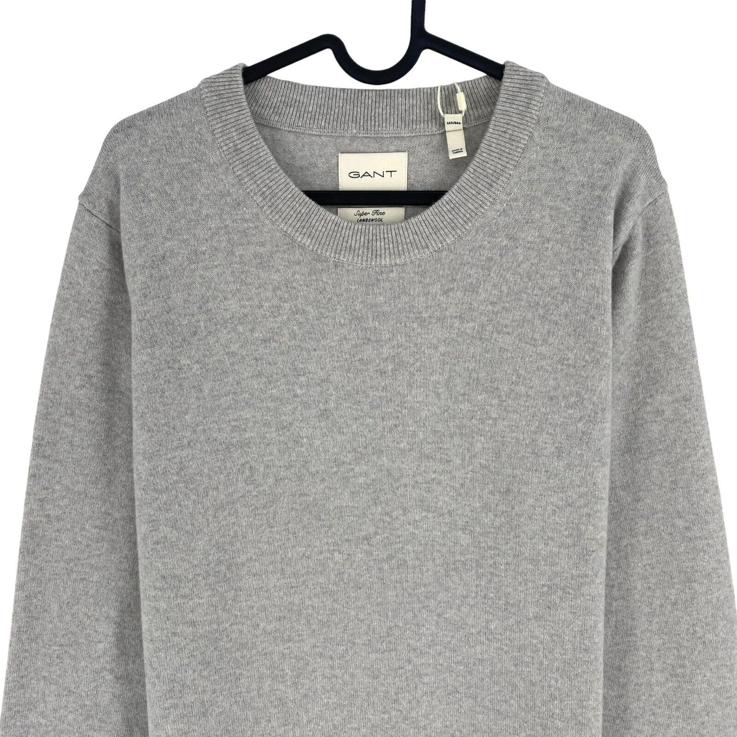 GANT Women Grey 100% Wool Long Sleeves Crew Neck Dress Size L