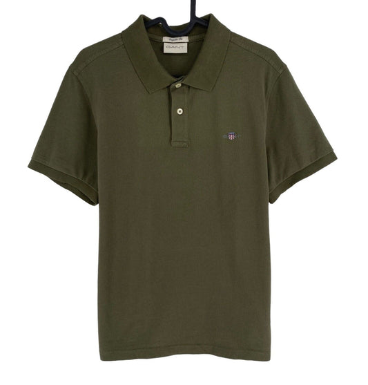 GANT Men Green Reg Shield Pique Short Sleeves Polo Shirt Size M