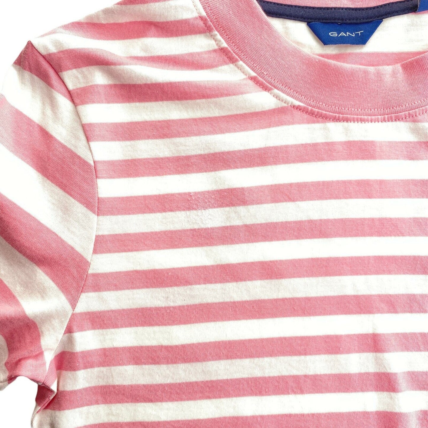 GANT Pink Striped Crew Neck T Shirt Top Size XS