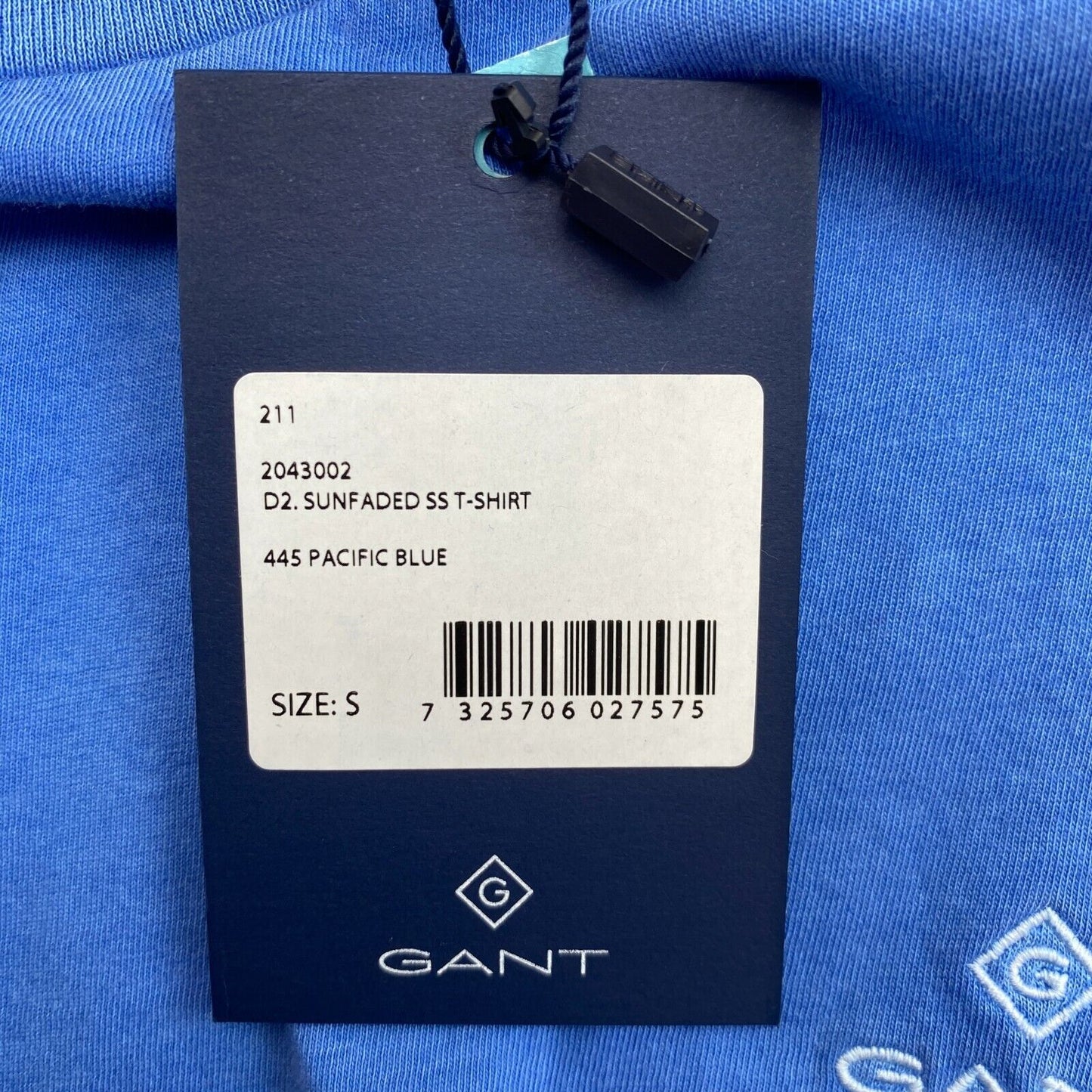 GANT Blue Sun Faded Crew Neck T Shirt Size S