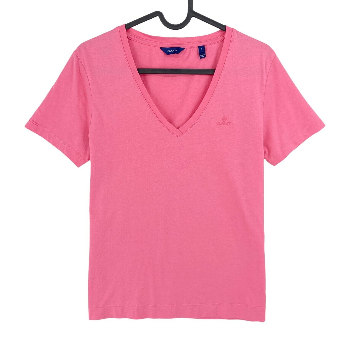 GANT Pink V Neck T Shirt Top Size S