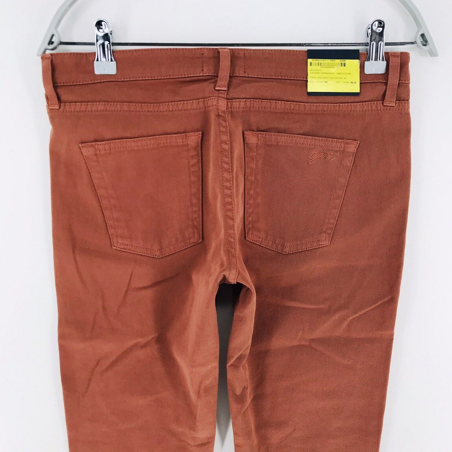 €169 GANT AUDREY Women Brown Orange Low Waist Narrow Leg Fit Cropped Jeans W27