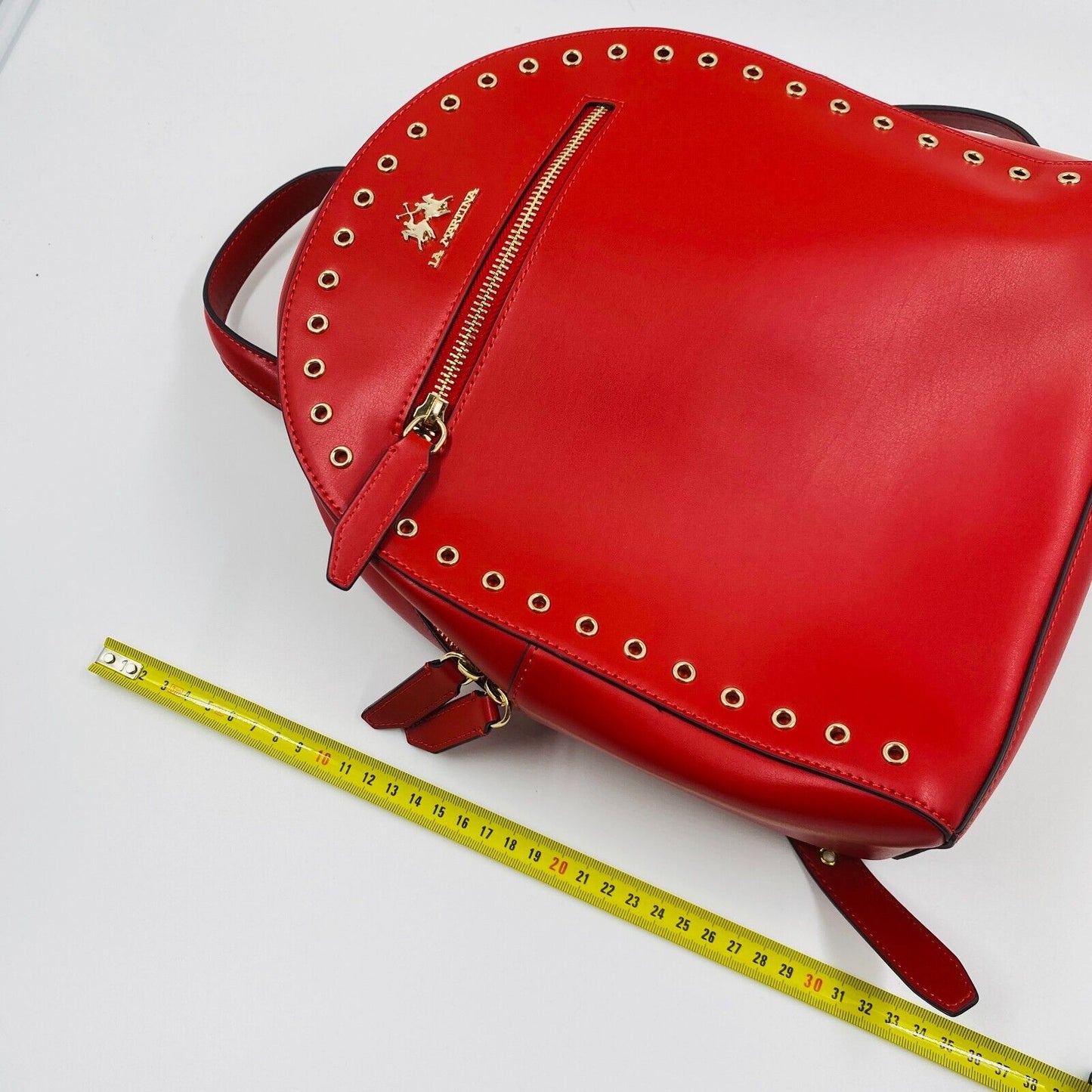 La Martina Red 100% Leather Ladies Backpack Rucksac Bag