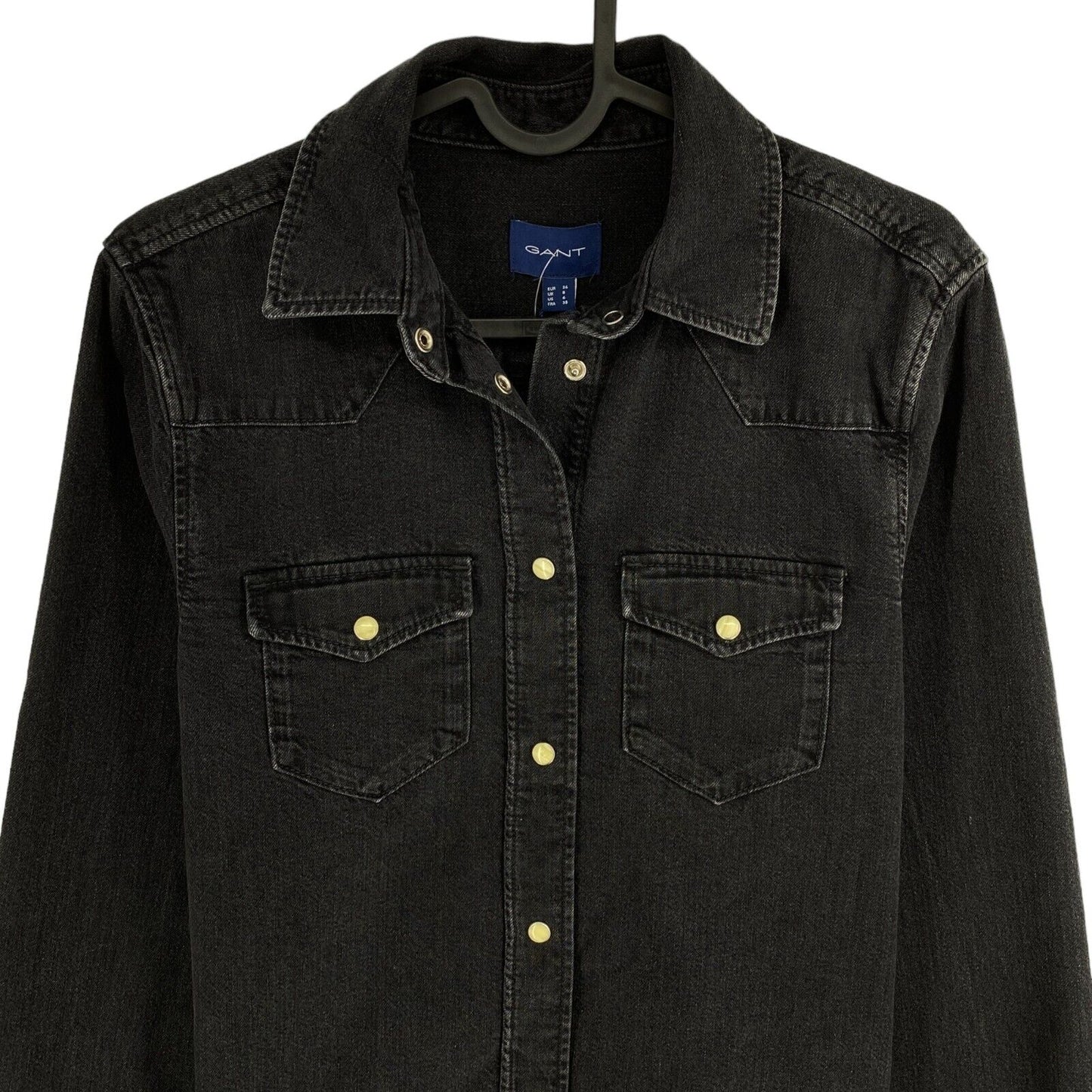 GANT Black Regular Denim Shirt Size EU 36 UK 8 US 6