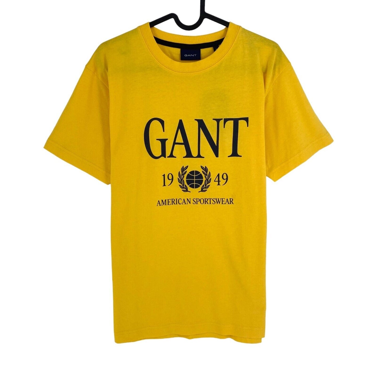 GANT Men Yellow Retro Crest Crew Neck Short Sleeves T Shirt Size S