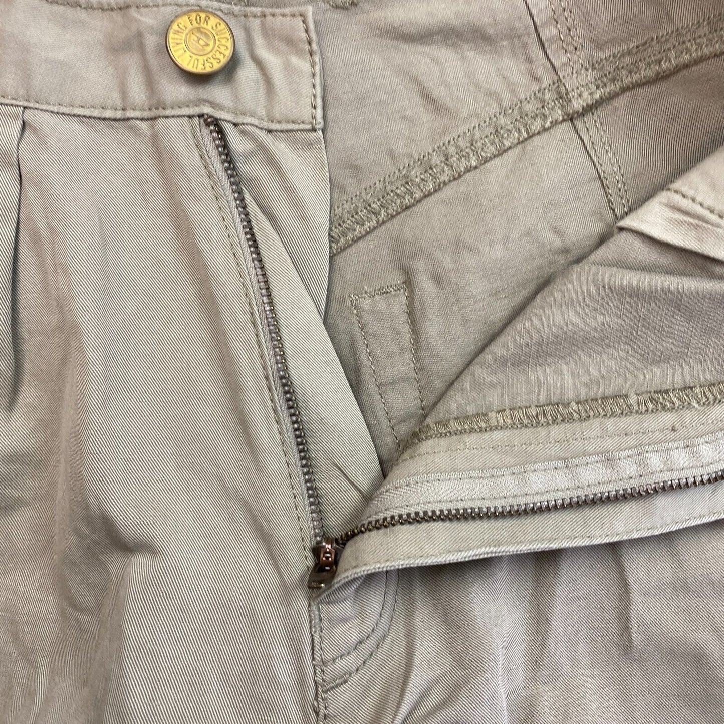 Diesel Brown Loose Cotton Linen Twill Pantalon Pantalon Taille W27