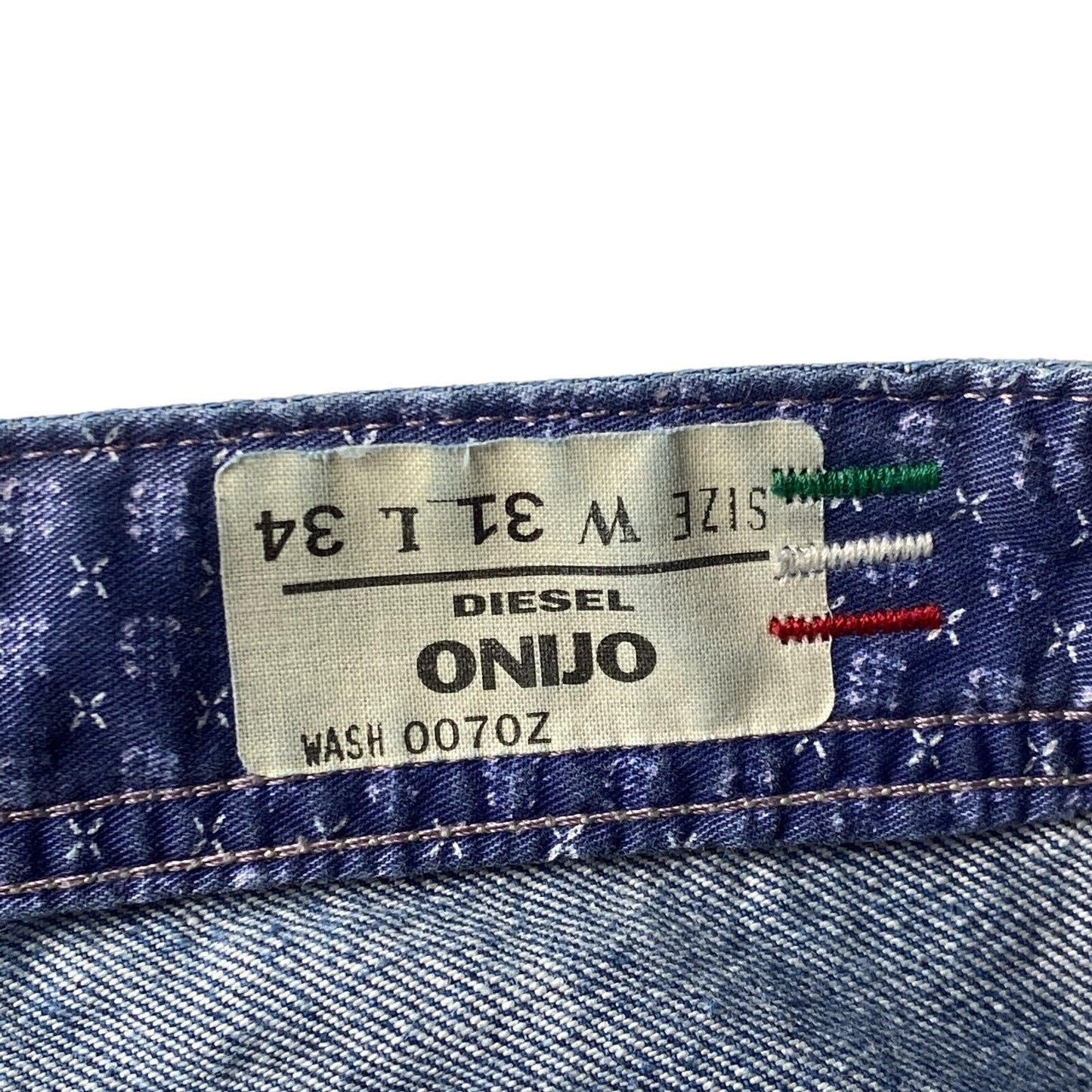 Diesel ONIJO Bleu Regular Straight Fit Jean W31 L30 Fabriqué en Italie