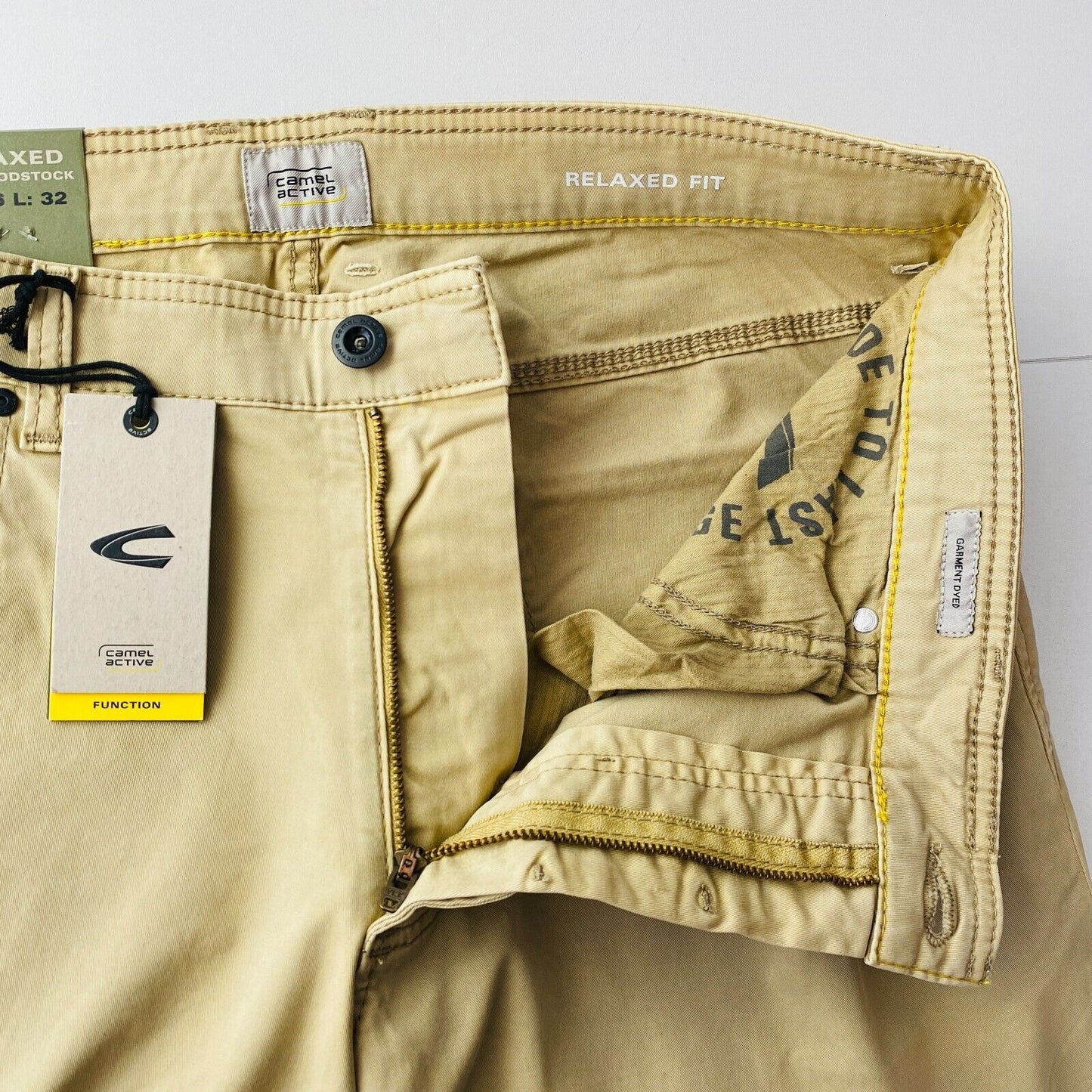 Camel Active Mens WOODSTOCK Beige Relaxed Straight Fit Jeans Trousers W36 L32