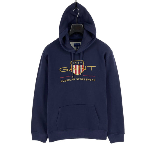 GANT Men Navy Blue Archive Shield Hoodie Sweater Pullover Jumper Size 4XL