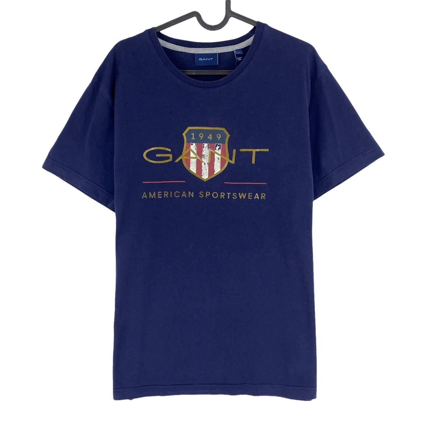 GANT Navy Blue Archive Shield Crew Neck T Shirt Size L