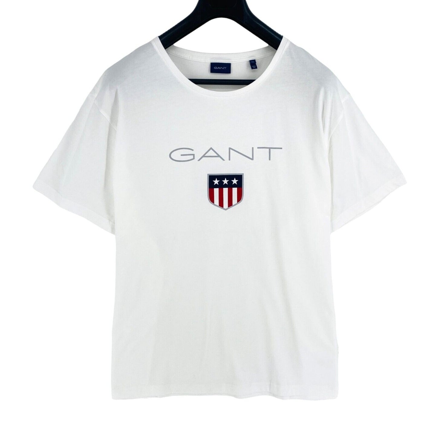 GANT Men White Shield Crew Neck Short Sleeve T Shirt Size 5XL