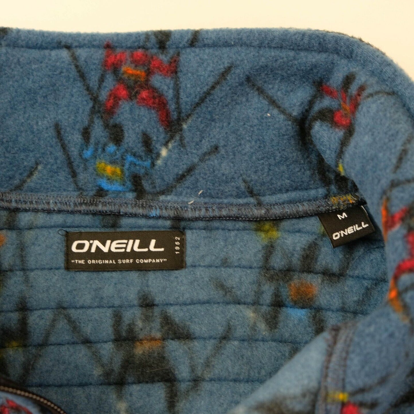 O'NEILL Melange Polar Fleece Bleu Zip Neck Fleece Jacket Jumper Taille M