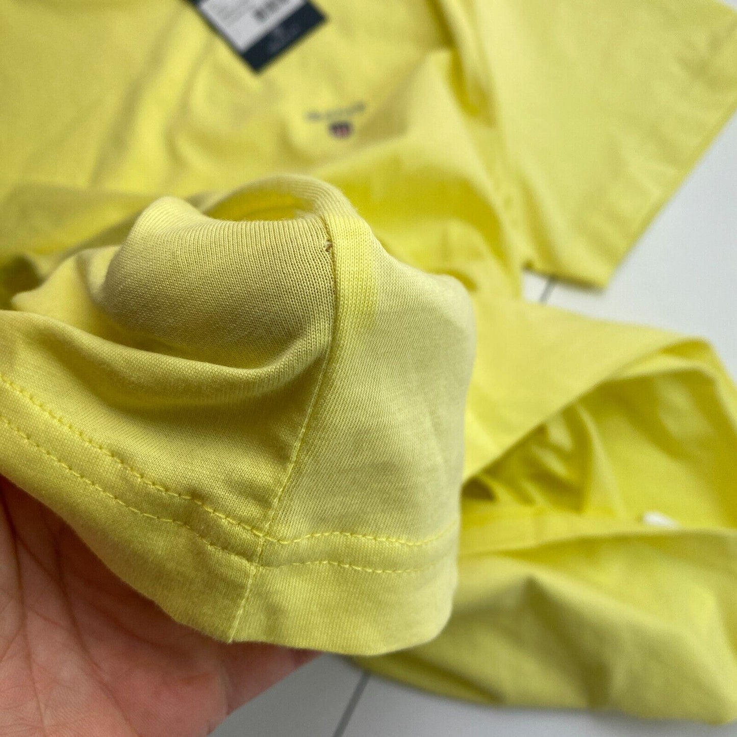 GANT Men Yellow Original Crew Neck Short Sleeves T Shirt Size L