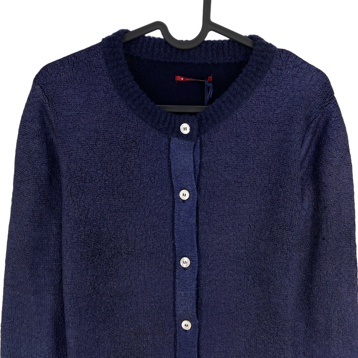 Jacob Cohen 100% Wool Dark Blue Cardigan Jumper Size S