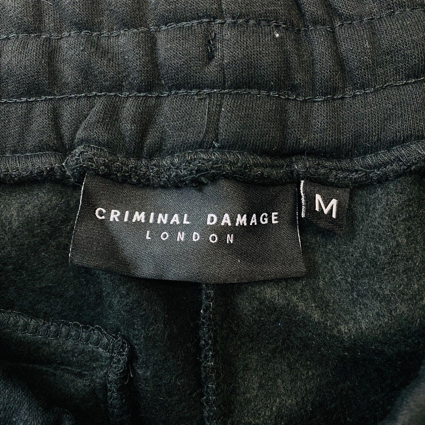 CRIMINAL DAMAGE Mens Black Regular Fit Sweatpants Trousers Size M