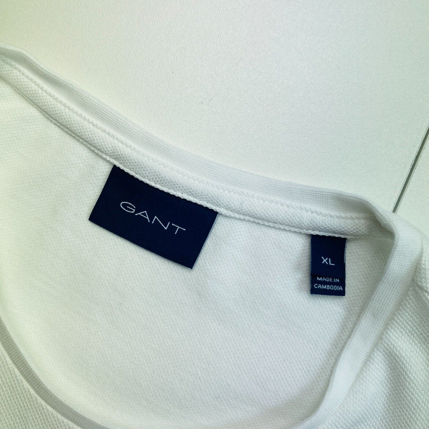 GANT White Original Pique Crew Neck Short Sleeve T Shirt Size XL