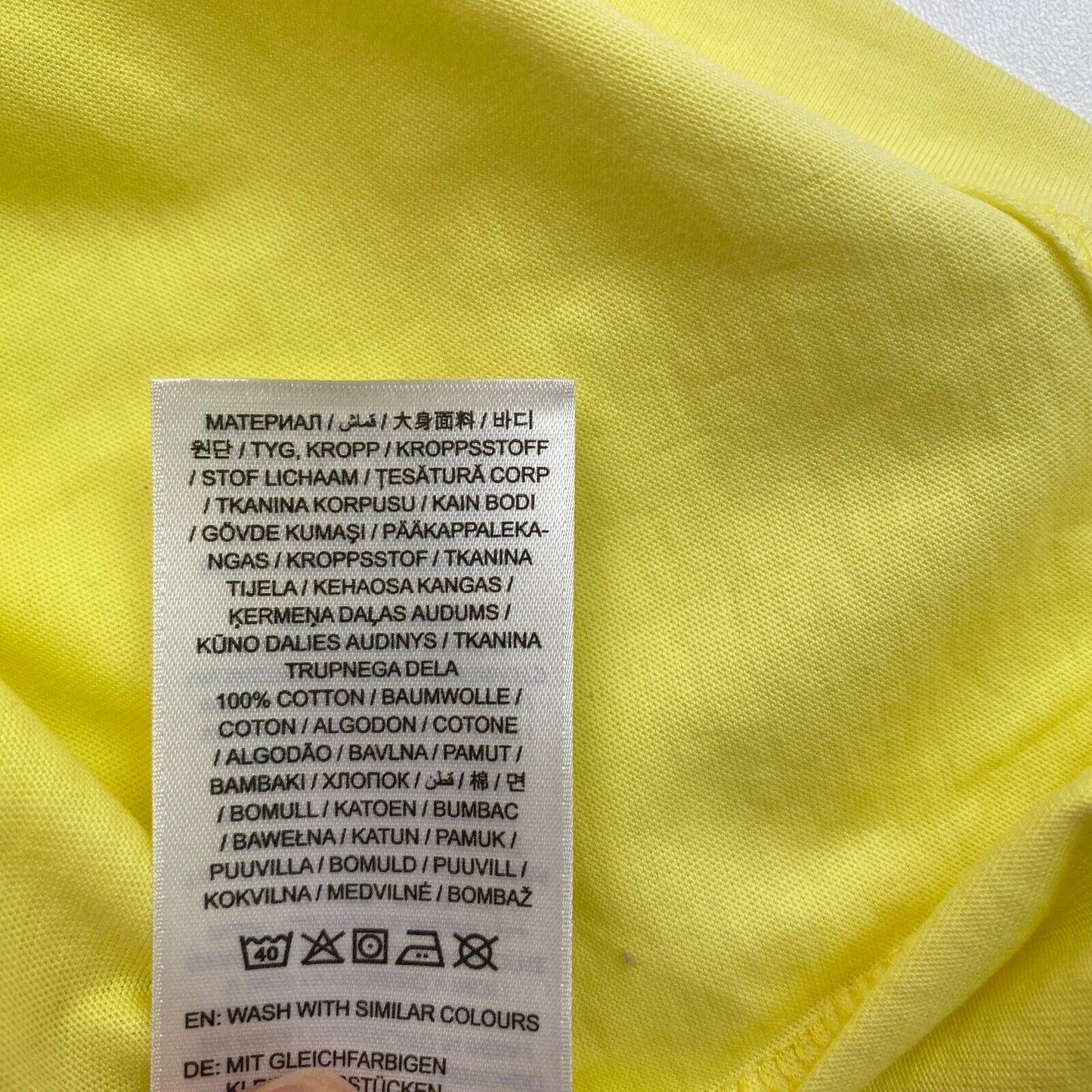 GANT Men Yellow Original Crew Neck Short Sleeves T Shirt Size L