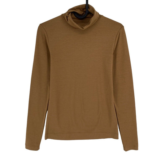 GANT Brown Roll Neck Stretch Long Sleeves T Shirt Size XS