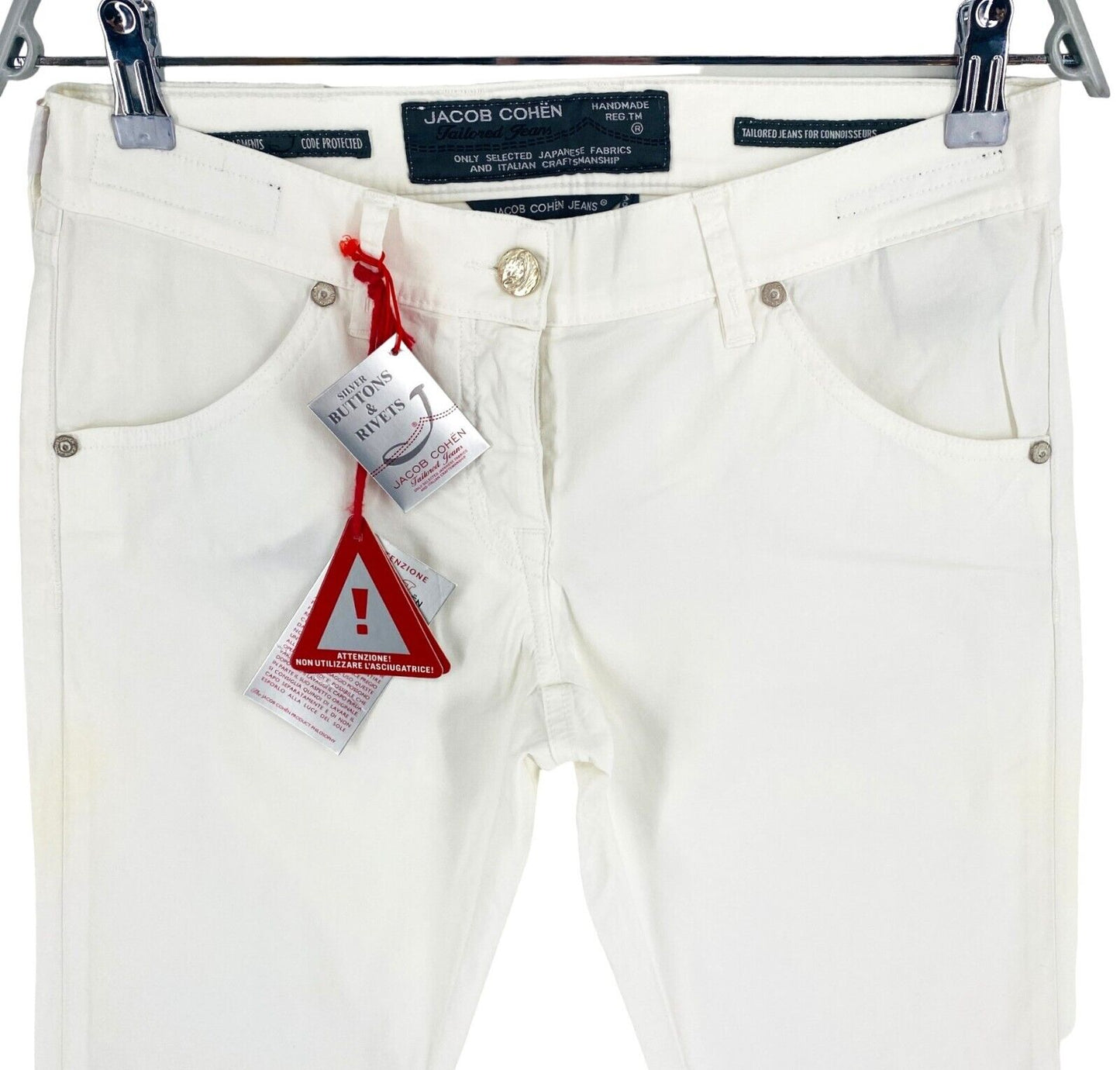 JACOB COHEN Women J741 White Capri Pants Trousers Size W28