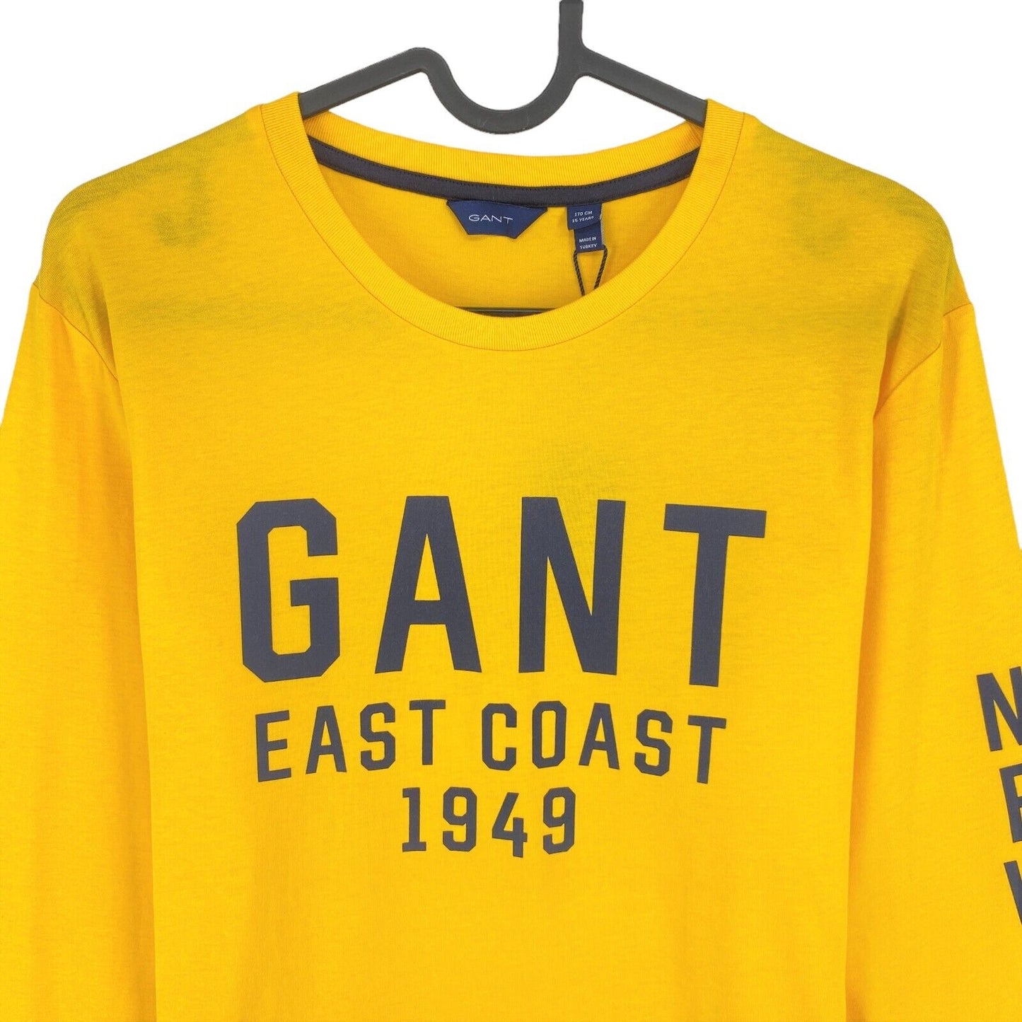 GANT Jungen T-Shirt East Coast mit Rundhalsausschnitt und langen Ärmeln, Gelb, Größe 15 Jahre, 170 cm