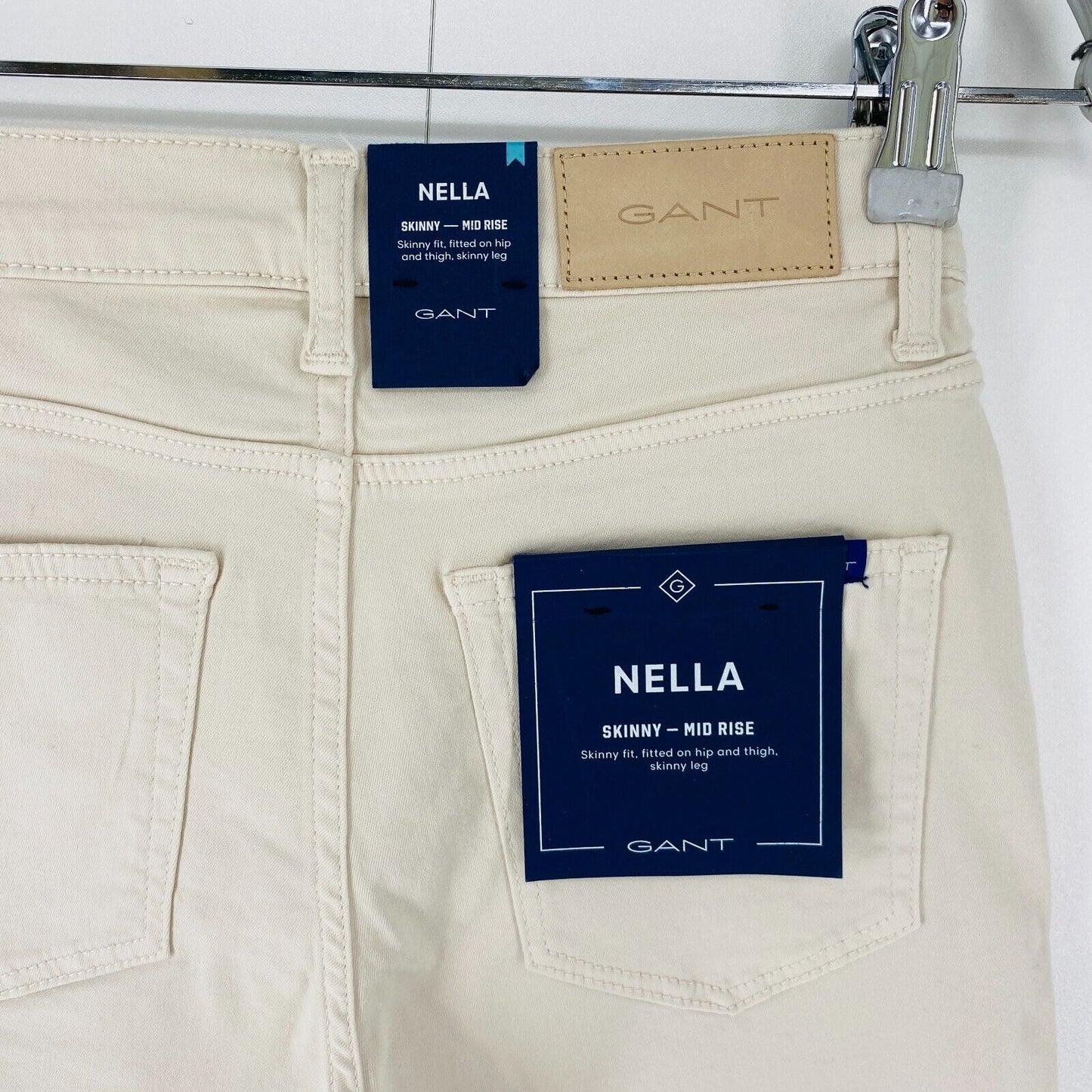 GANT NELLA Women Light Beige Stretch Skinny Fit Jeans Size XS W25