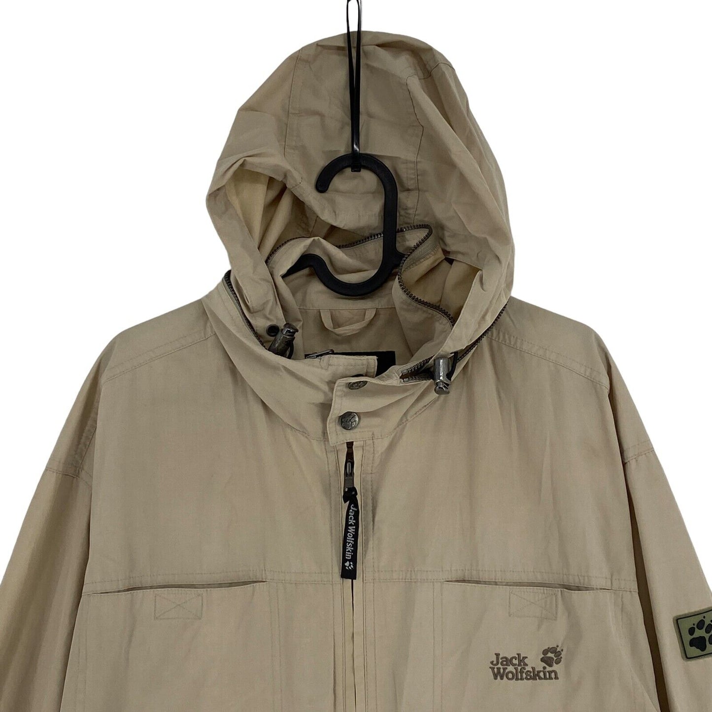 Jack Wolfskin Beige Baumwollmischung Kapuzenjacke Mantel Größe M