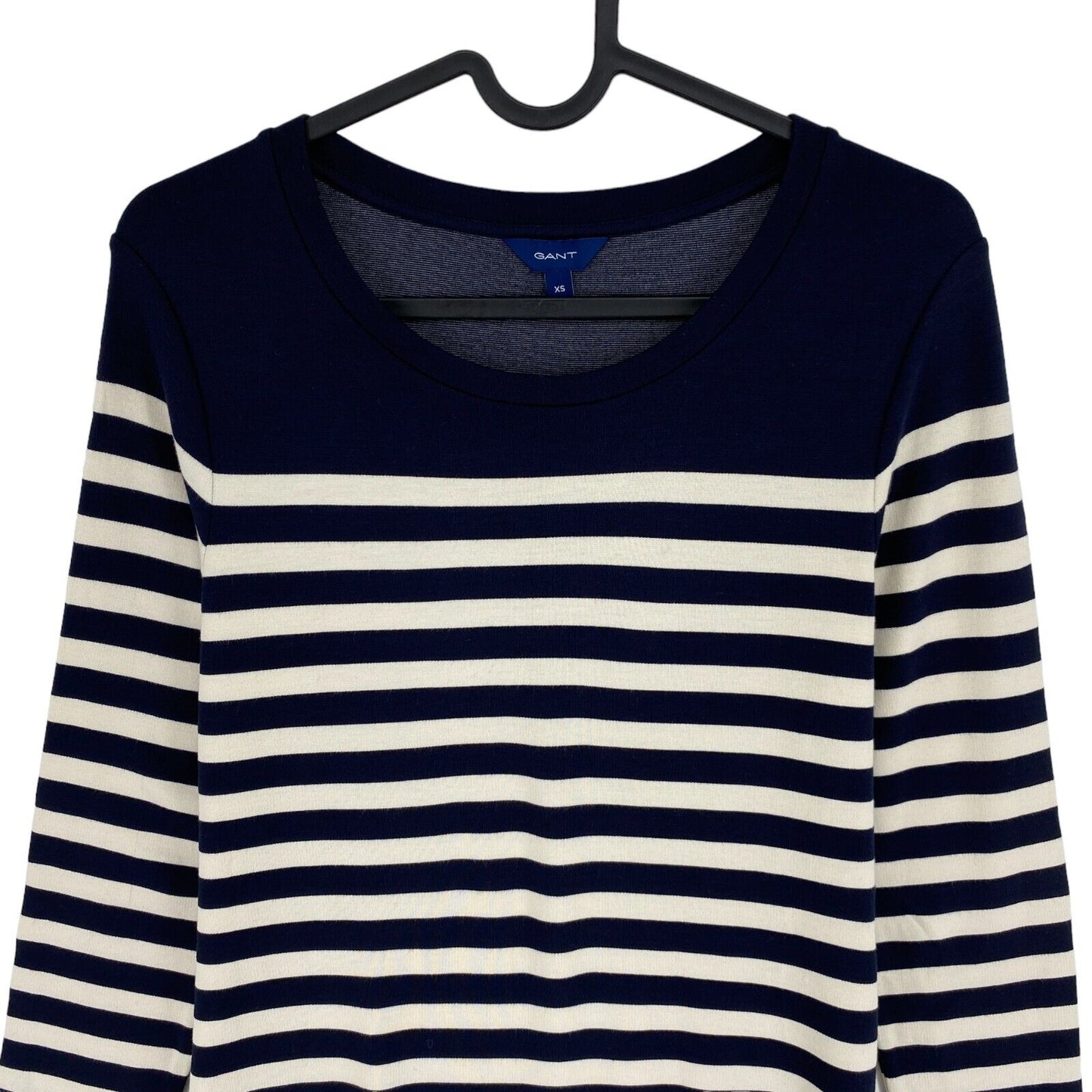 GANT Navy Blue Striped Crew Neck Long Sleeves Dress Size XS