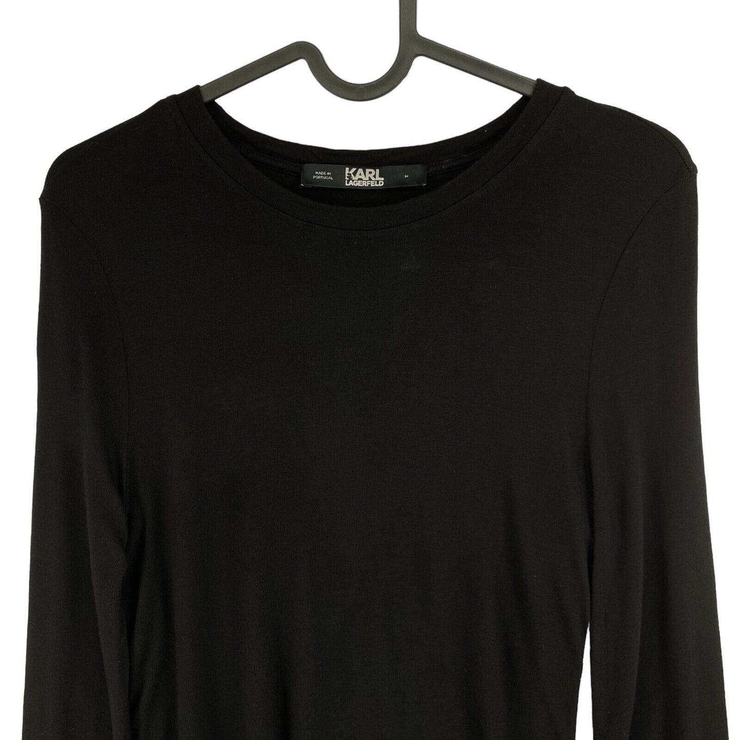 Karl Lagerfeld Black Long Sleeves Crew Neck T Shirt Size M