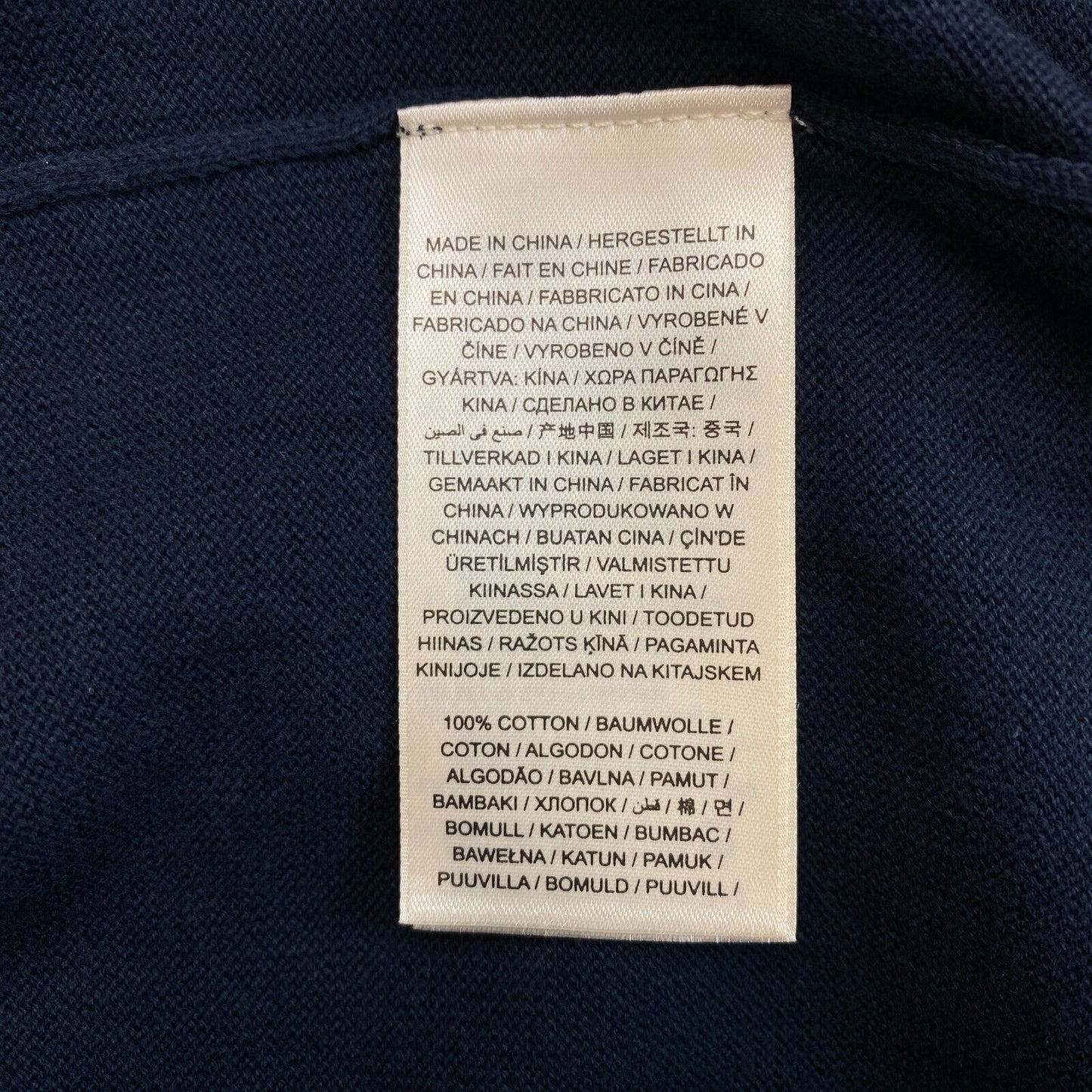 GANT Marineblauer klassischer Pullover aus Baumwolle mit V-Ausschnitt, Größe XL